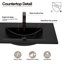 Comptoir de meuble-lavabo simple 30 po en résine noire intégrée avec robinet en alliage de zinc et bonde escamotable en laiton massif