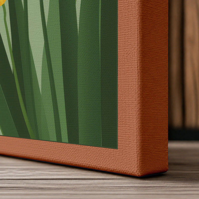 White Flowers Rising Botanical - Wrapped Canvas, 18x12 - 45.7 x 30.5 cm, Terracotta Border