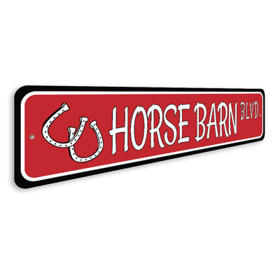 Plaque en aluminium Horse Barn Street
