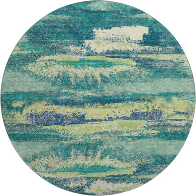 Premium Machine Washable Prisco Emerald Rug