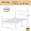 Ensemble de 2 lit plateforme simple en métal blanc Amberly avec tête de lit et pied de lit coquille-1728945534