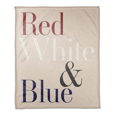 Jeté rouge, blanc et bleu