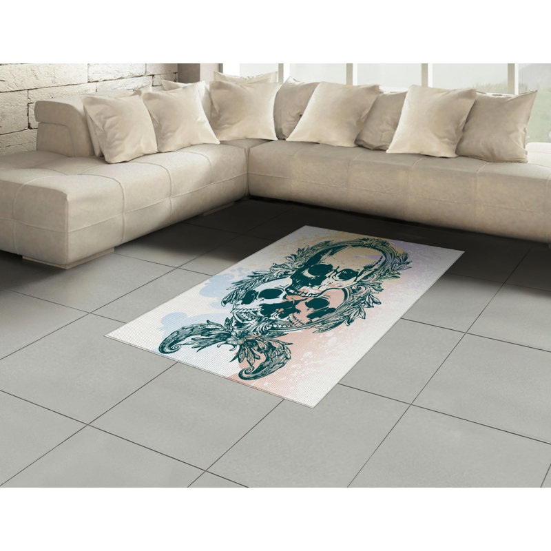 Tapis de la zone verte crâne, Rectangle— 4 pi x 5 pi 8 po