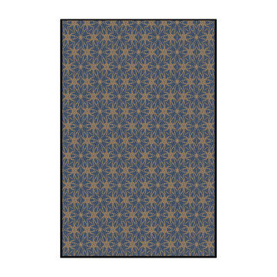 Tapis jaune/bleu marine à motifs Hinojosa