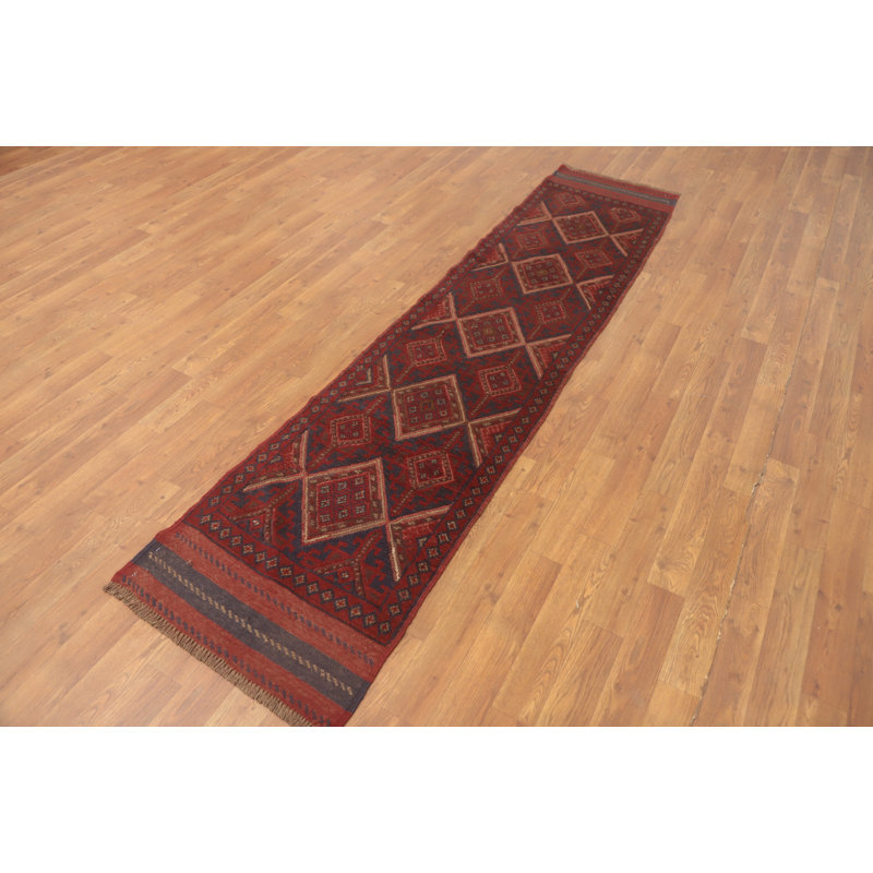 Geometric Traditional Afghan Runner Rug 2x8