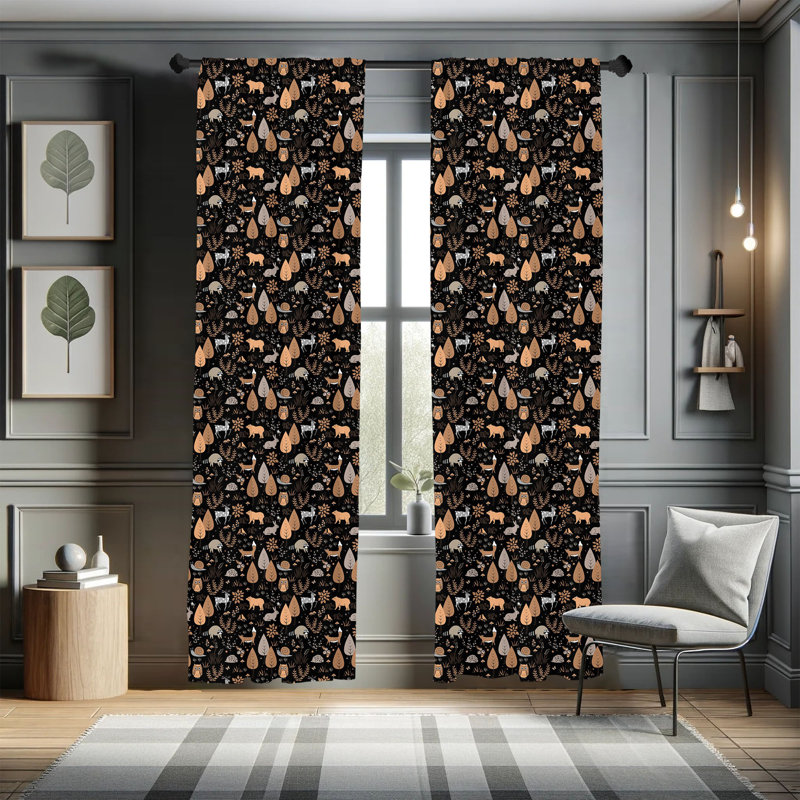 Woodland Semi-Sheer Rod Pocket Curtain Panels, 28" x 95"
