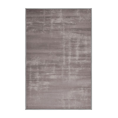 Machine Washable Abstract Gray Area Rug