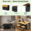 Grand îlot de cuisine roulant avec 2 tabourets de bar, abattant, prise de courant, supports de rangement internes, 5 supports latéraux ouverts, 2 tiroirs-763693058