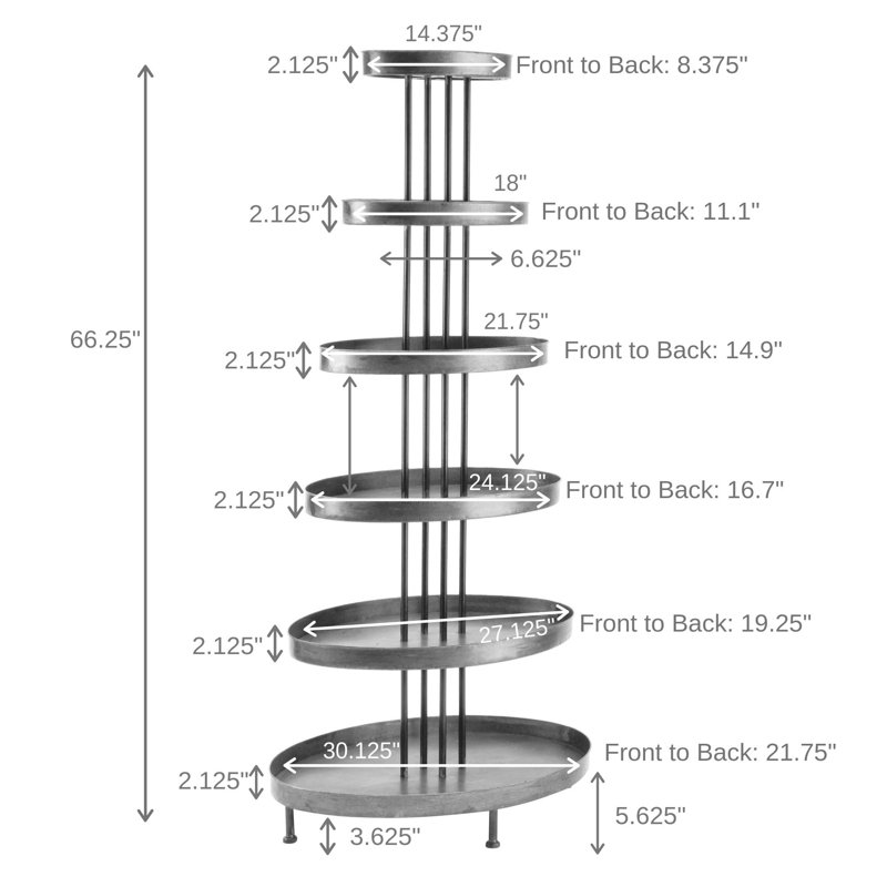 6-Tier Meytal Oval Display Shelf