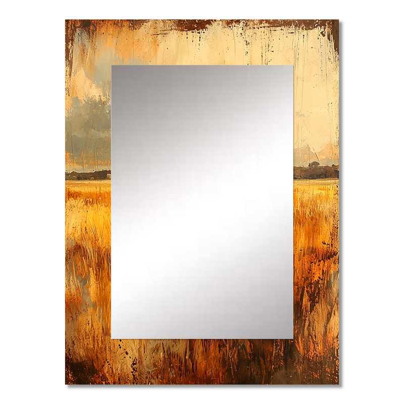 «Elephants Crossing The Savannah II», miroir mural décoratif, art moderne imprimé, 32 po x 24 po