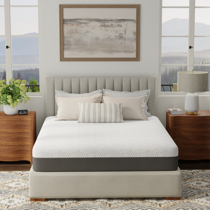 Akeley King 10-Inch Medium Firm Gel Memory Foam Mattress – CertiPUR-US, Cooling Cover, Mattress in a Box, King, 10"