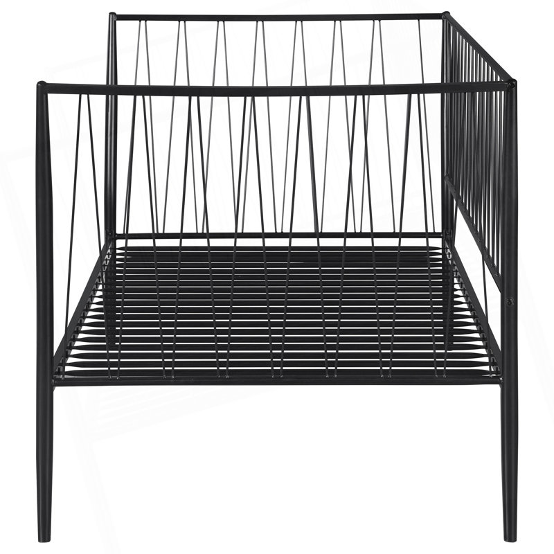 Structure de lit de jour simple en métal noir mat Vertigo