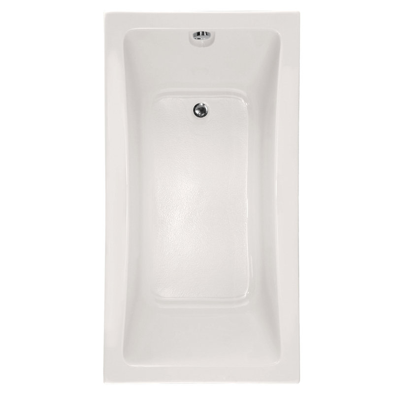 Rosemarie 60'' x 32'' Soaking Acrylic Bathtub, White, Polished Brass