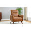Fauteuil moderne en simili cuir avec pieds en bois massif Amylee-1390516016