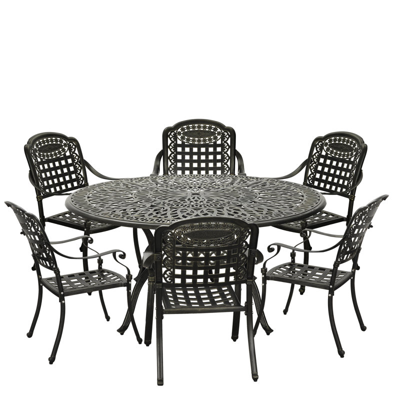 Tovin 6 - Person Patio Dining Set with Round Table
