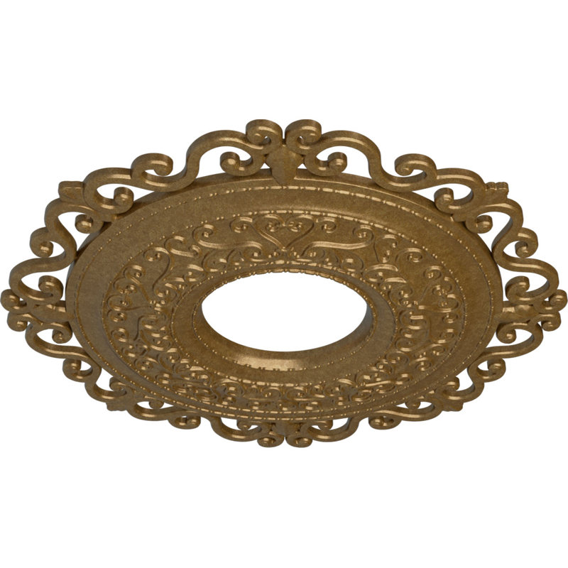 Endurathane Orrington Ceiling Medallion, 22"OD x 6 1/4"ID x 1 3/4"P (Fits Canopies up to 6 1/4"), Hand-Painted Pale Gold Finish