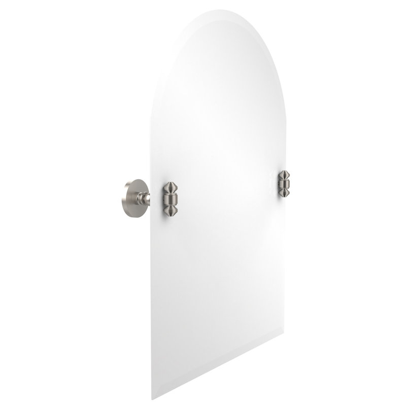 Miroir supérieur arqué 21 "x 26" Marchmont, Nickel satiné