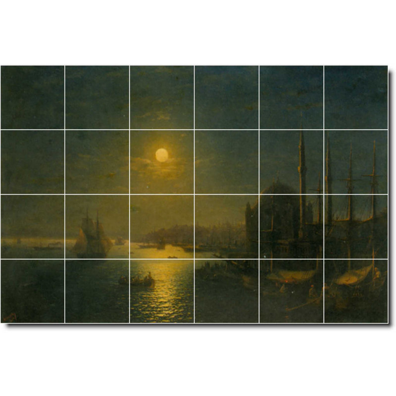 Carreau de céramique décorative 36 po x 24 po 6 po x 6 po, Bord de l'eau 024