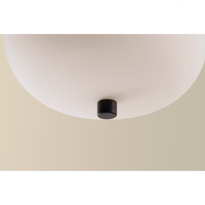 Ilargi - S/32 LED Dimmable Pendant - TRIAC/0-10V Dimmable - Dark Wood Rod - White Opal Matte Glass