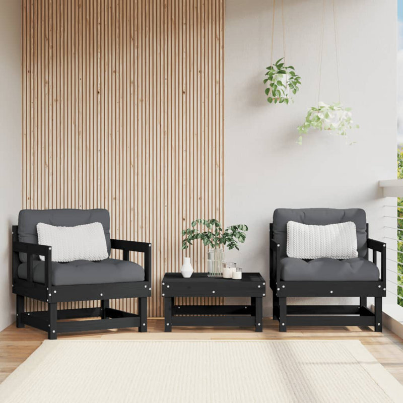 Chaise de jardin vidaXL, Noir