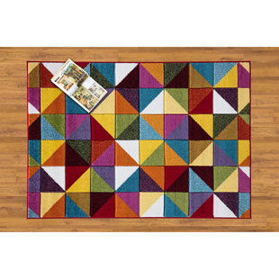 Multi Colour Geometric Area Rug