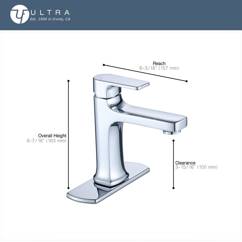 Dean Collection Single-Handle 1-3 Hole Lavatory Bathroom Sink Faucet with Matching Deck Plate - Brushed Nickel