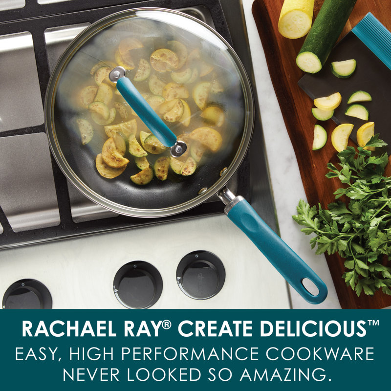 Rachael Ray Create Delicious Hard Anodized Aluminum Nonstick Deep Frying Pan, 10.25-Inch