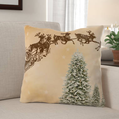 Holiday Wintry Wreath Square Pillow Cover & Insert Eastern Accents