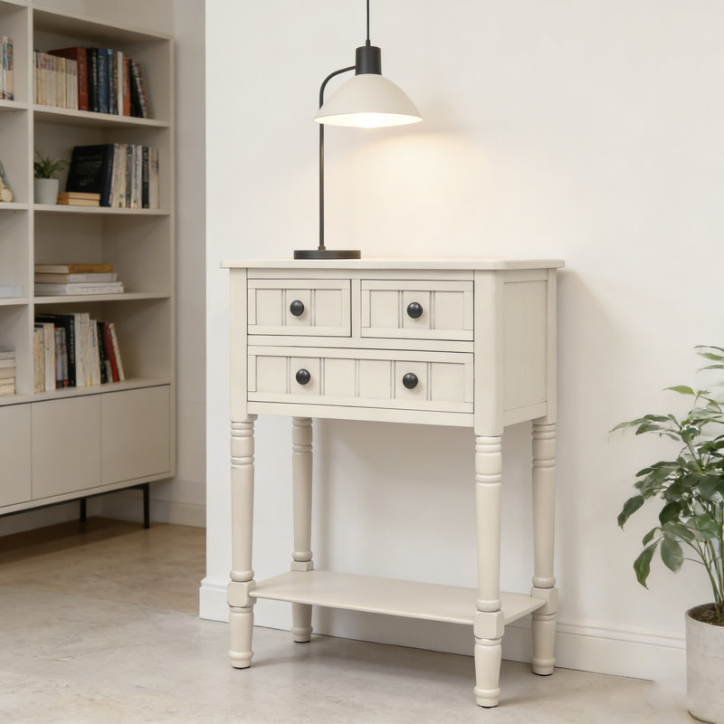 Console étroite avec 3 tiroirs - table de canapé mince pour le salon et le vestibule, H 31,1 po x l 23,7 po x P 13 po