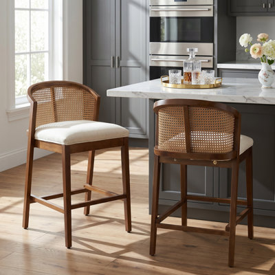 Wood Frame Upholstered Barstool