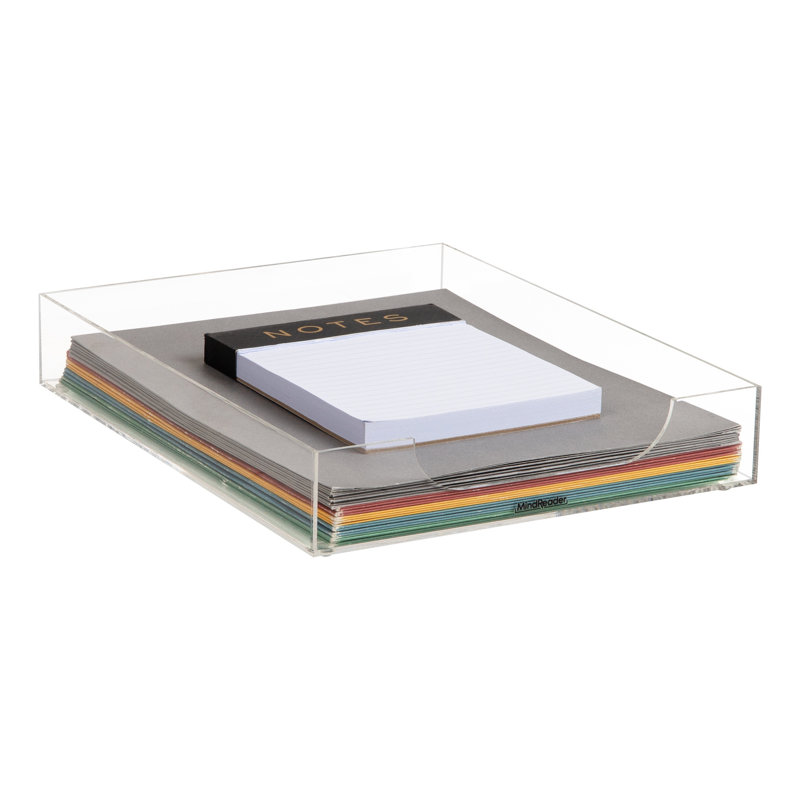 Clear Acrylic Non-Skid Stationary Paper Tray Organizer