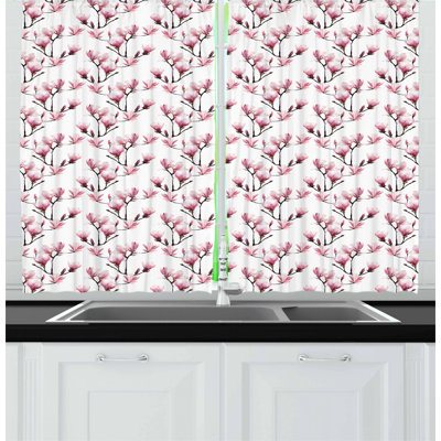 Floral Tailored Kitchen Curtain