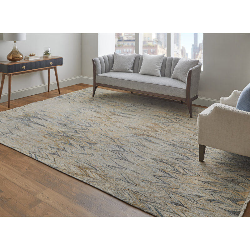 Tapis abstrait moderne Teva, Rectangulaire 3 pi x 5 pi