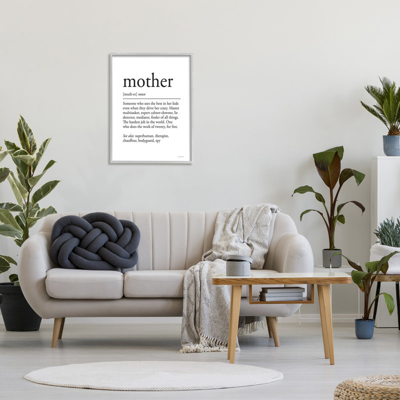 Mère, définition amusante, phrase de motivation surhumaine, synonyme surdimensionné noir, estampe numérique texturée par lettrage et doublure