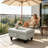 Silver Faux Leather Rectangular Lift Top Storage Ottoman Foot Stool, 33.5"×22"×17"-1526983590
