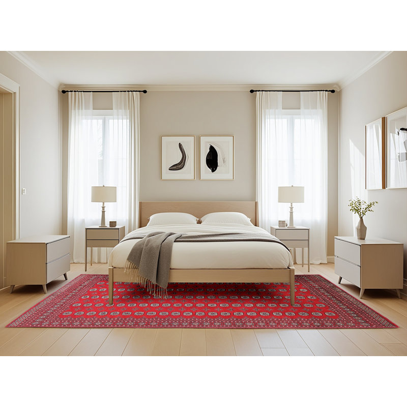Tapis oriental rouge Rinu, Rectangle 5 pi x 8 pi