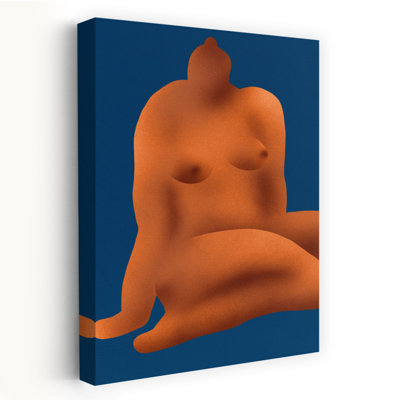 Calm Curvy Nude Abstract Contemporary Elegant Wall Art Print