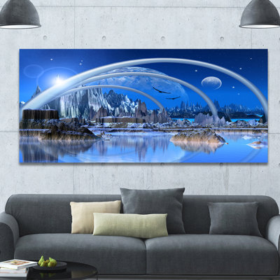 « blue imaginaire landscape », impression sur toile tendue