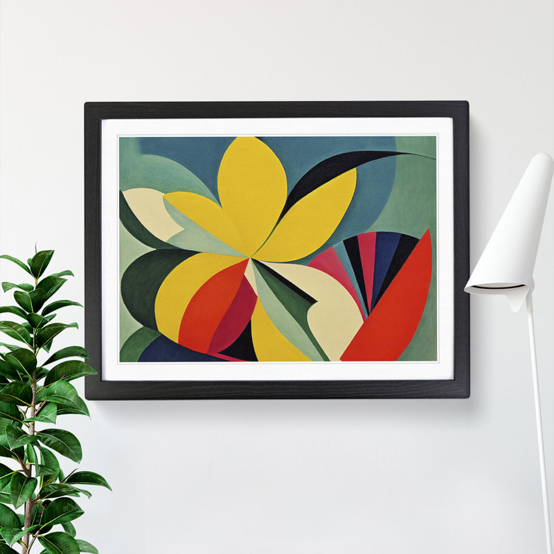Abstract Daffodil Flowers Vol.1 - Framed Print, Black, 46cm H x 64cm W x 2cm D