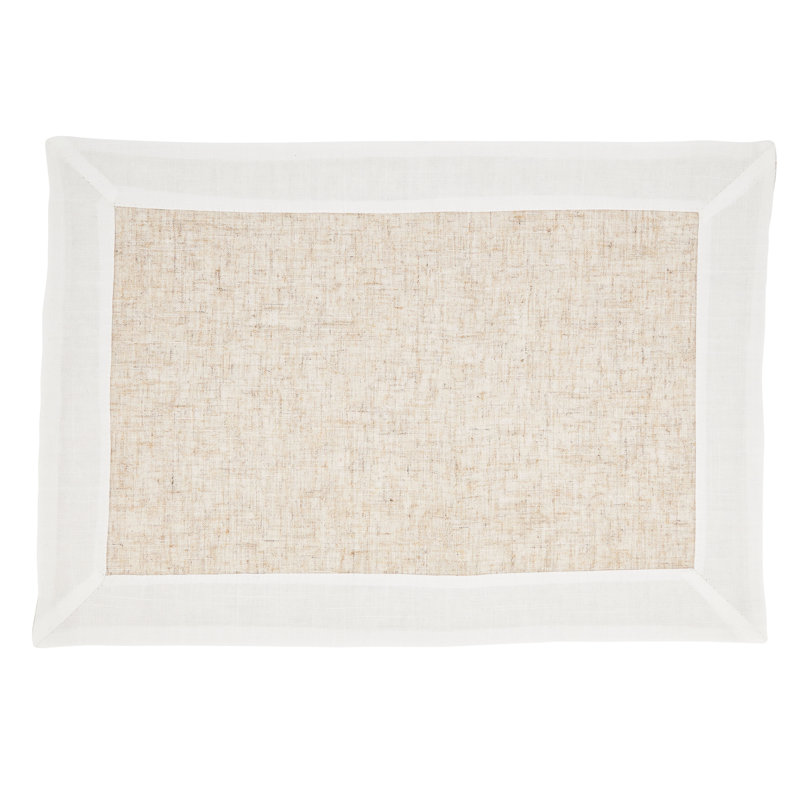 Natural Two Tone Linen Blend Table Placemats Set of 4