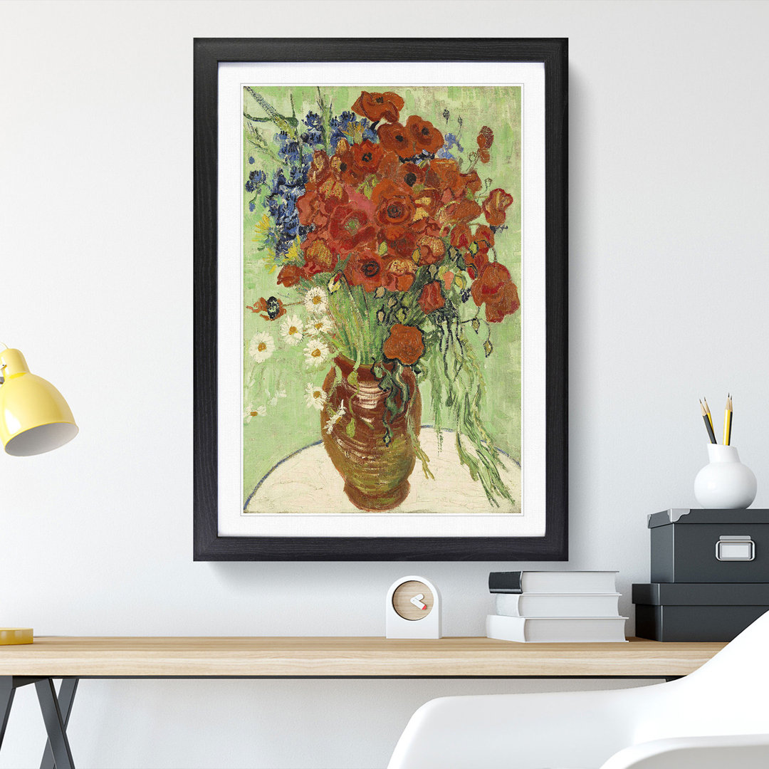 Still Life with Daisys by Vincent Van Gogh - Framed Print
