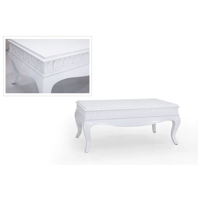 Loire Four Leg Coffee Table, 120 x 70cm, White Gloss