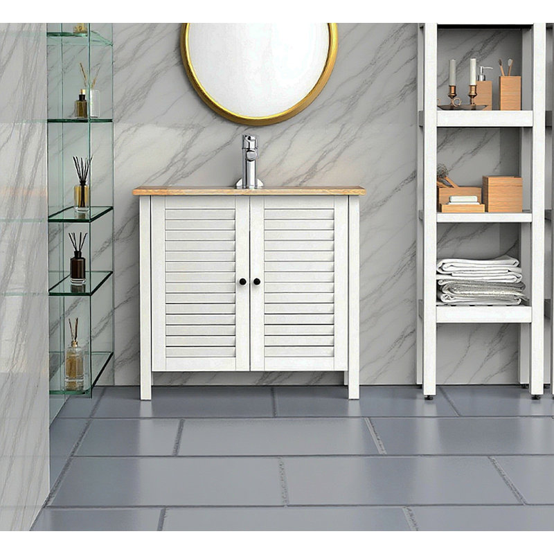 Bassin de rangement antidérapant pour salle de bain sous le lavabo