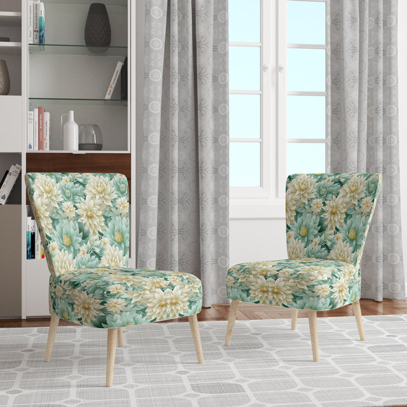 Chaise d'appoint rembourrée Bohemian Dream Emerald Dahlia