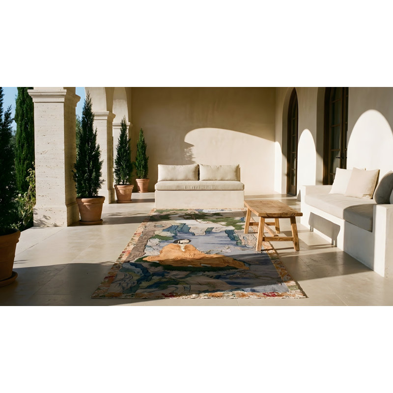 Tapis antique chinois à tissage plat en médaillon