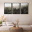 Misty Forest Landscape "Nature Pine Tree Artwork, Modern Woodland Nursery Wall Decor, Large Framed Canvas Giclee Print 3 Pieces Wall Art Set"  16x24x3 pcs, 24x36x3 pcs -91258418-119385145