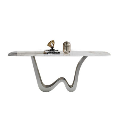 Simple Modern Rectangular Rock Slab Dining Table