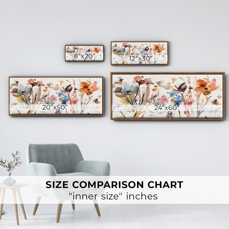 Pop Garden- Framed Canvas, 20" H x 50" W