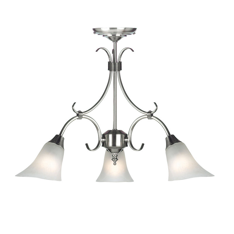 Bancroft 3-Light Chandelier, Antique Silver