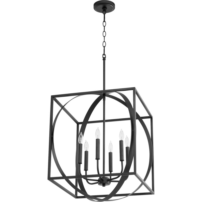 Luminaire suspendu sphère 6 lumières Iser, Noir